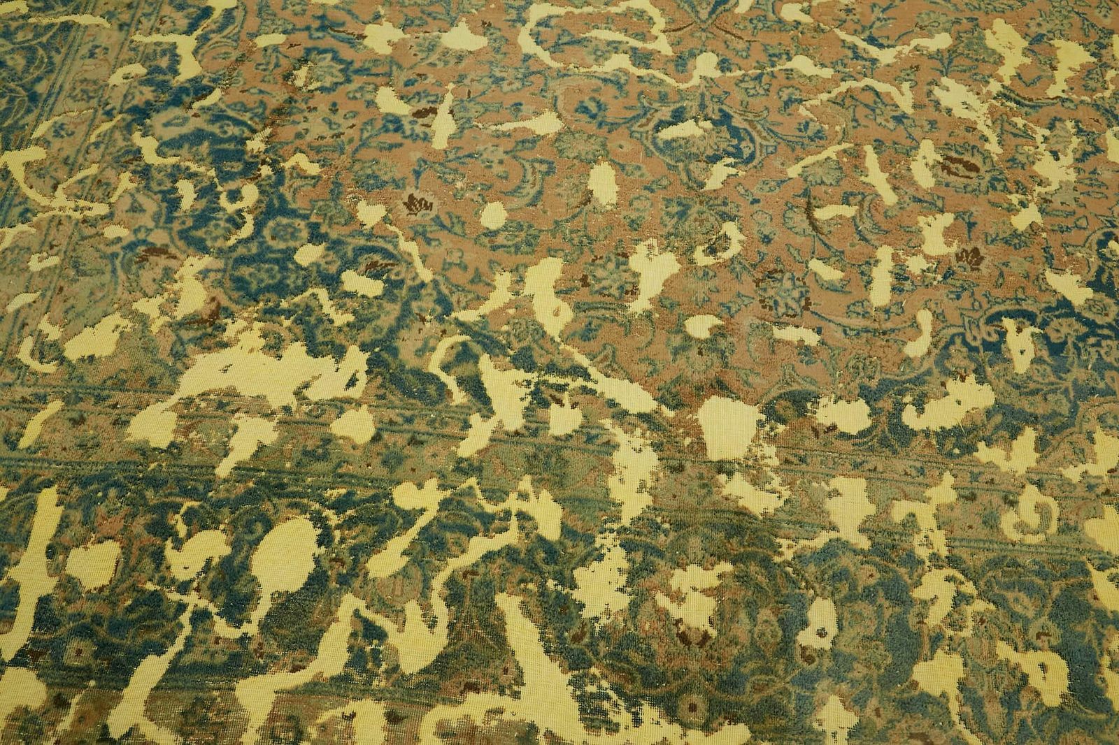 photo for sale Handmade Yellow Overdyed Large Area Rug 370 Cm X 276 Cm