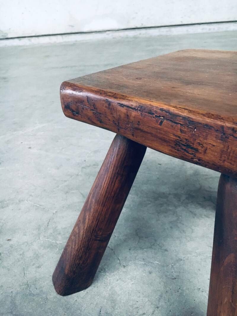 photo for sale Driepoot Bijzettafel / Kruk Van Eiken, België, Ca. Jaren 1950