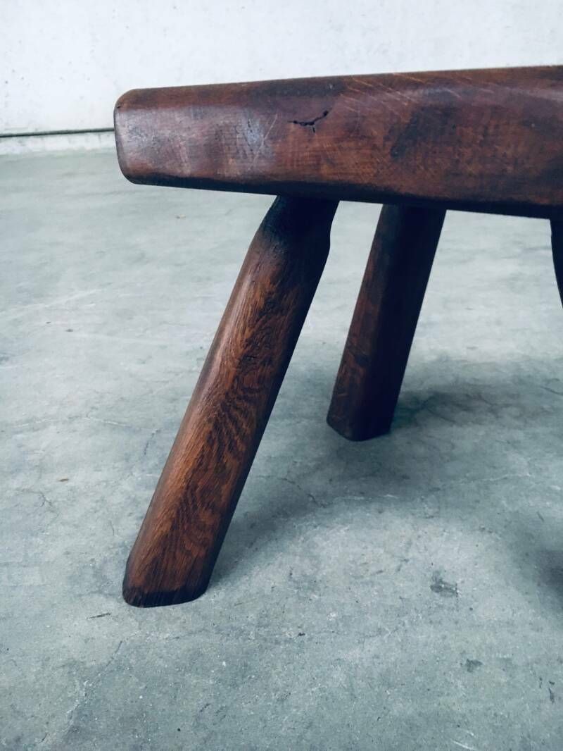 photo vinterior Driepoot Bijzettafel / Kruk Van Eiken, België, Ca. Jaren 1950