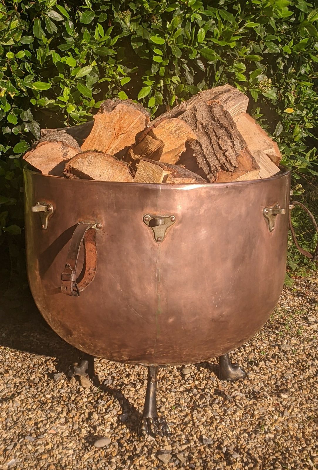 Antique Copper Log Bin, Early 20th Century photo furniture