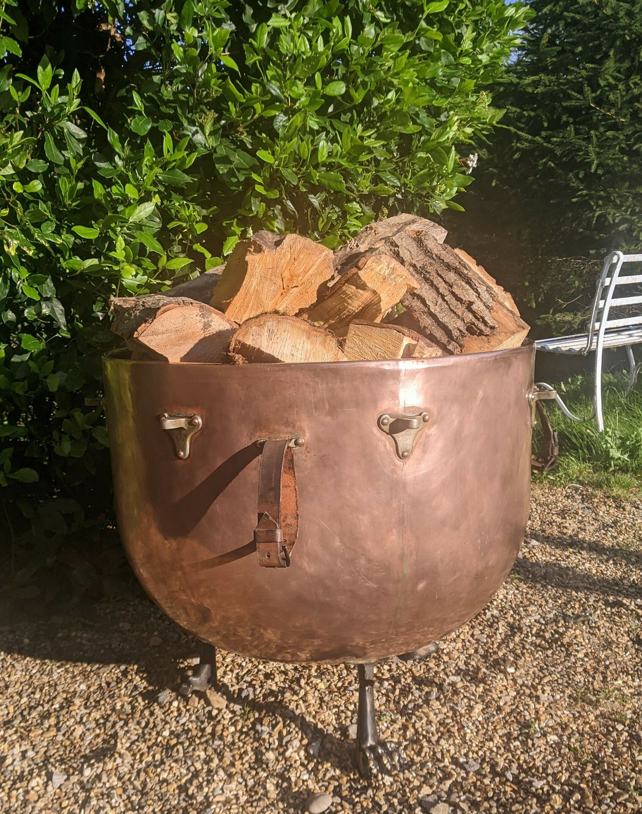 Antique Copper Log Bin, Early 20th Century