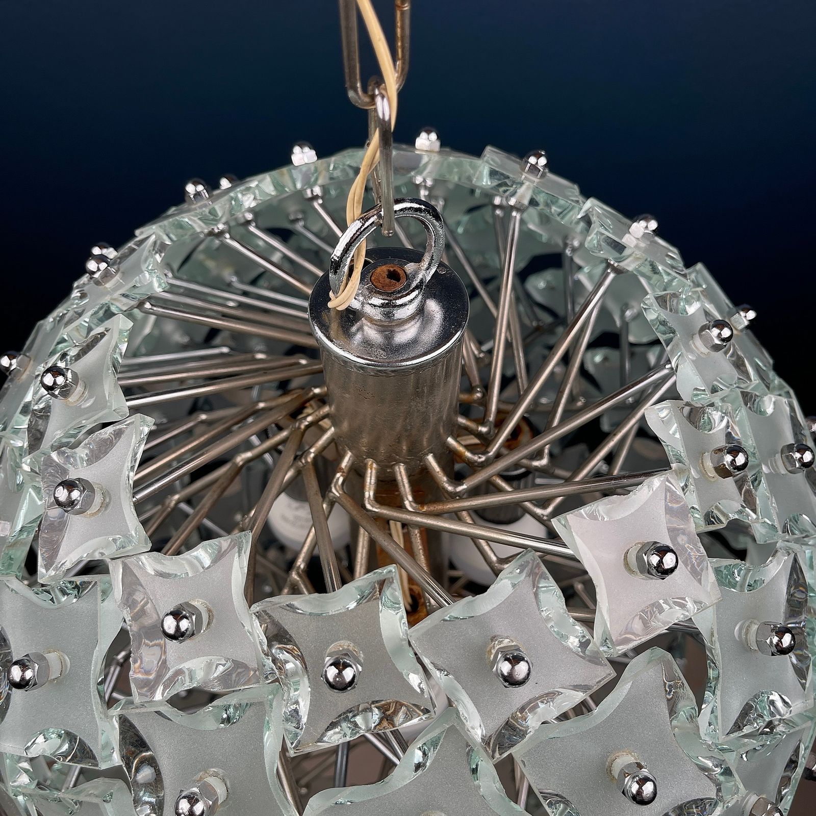 photo furniture Art Glass Pendant Lamp Sputnik By Fontana Arte Italy 1960s