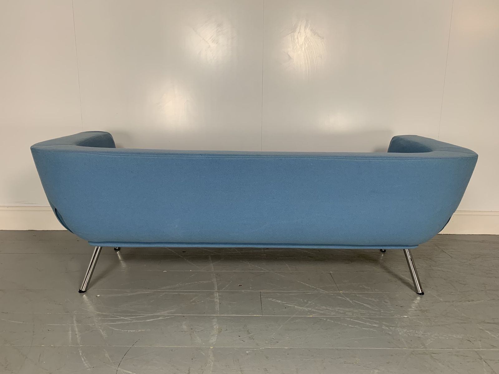 Rare Superb Artifort “Bono” Large Sofa In Mid Blue Kvadrat Wool Fabric photo for sale
