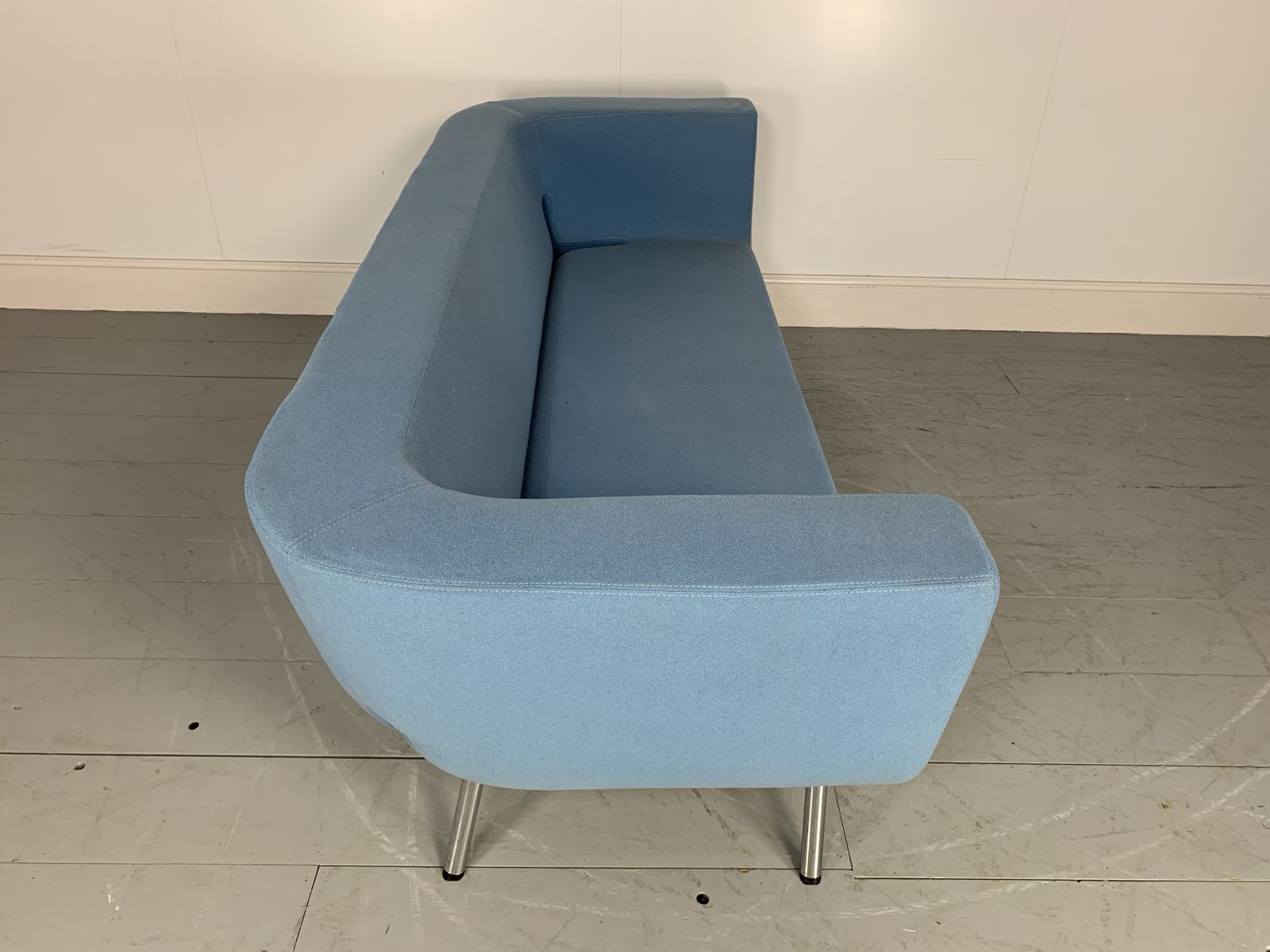 Rare Superb Artifort “Bono” Large Sofa In Mid Blue Kvadrat Wool Fabric photo vintage
