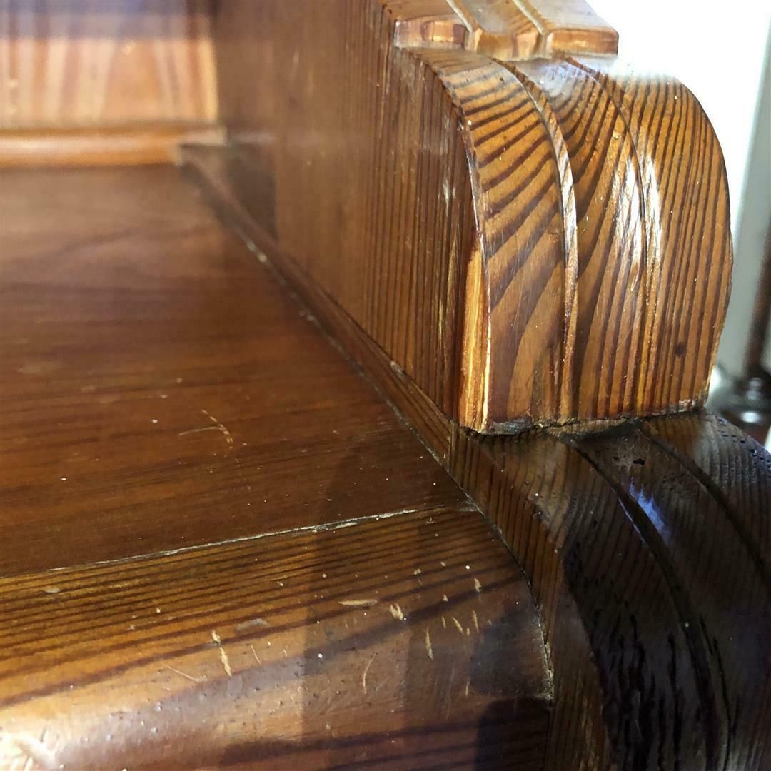 Unusual Mid Century Pitch Pine European Dresser In Folk Style photo 650.0