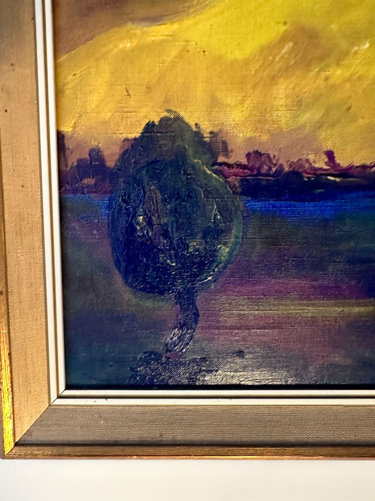 Mid Century Modern Landscape In Oil On Canvas, 1960 photo Art