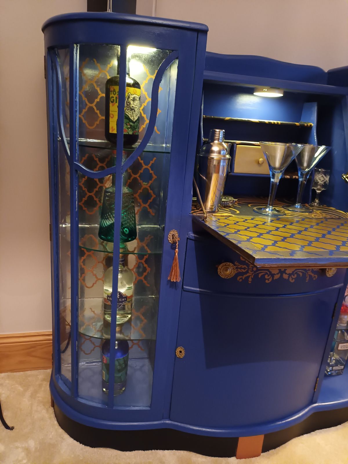 Beautiful Vintage Bar , Originally 1960's Bureau. A Statement Piece To Grace Any Home. photo vinterior