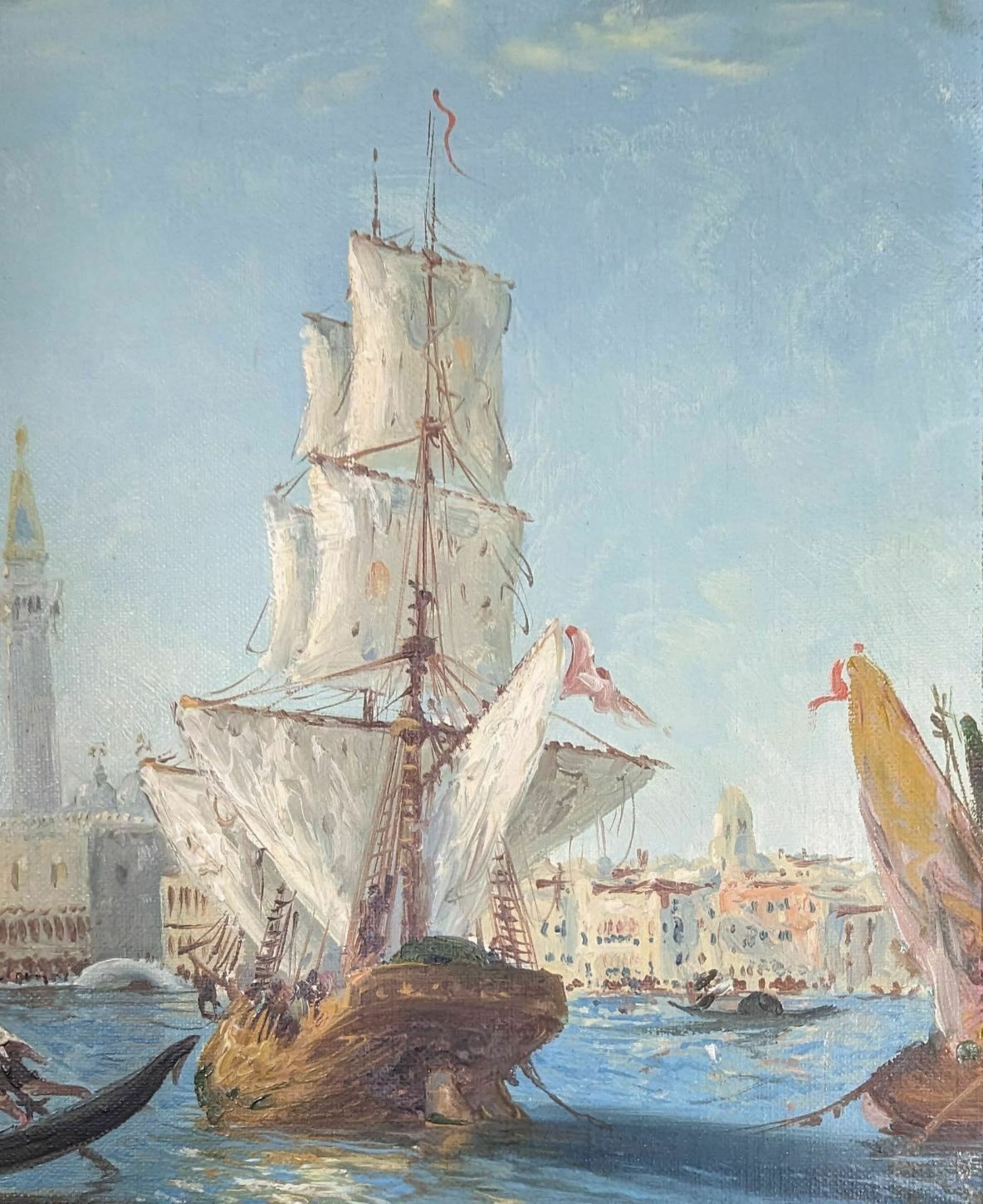 Marine 1900 View Of Venice Illegible Signature photo for sale