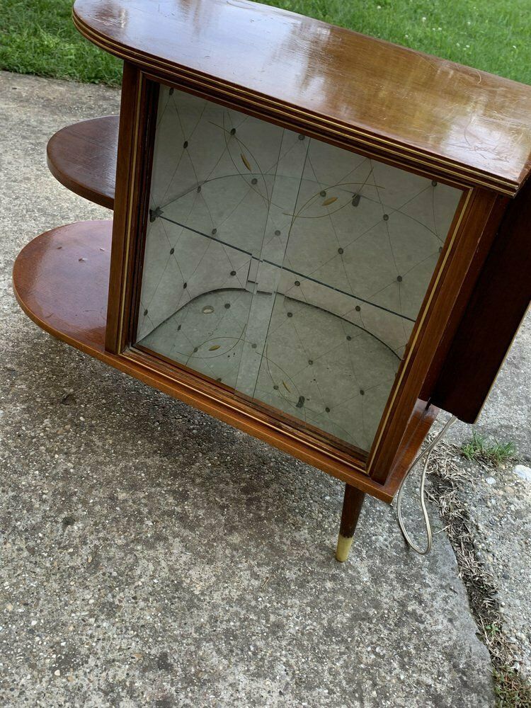 Walnut Cocktail Cabinet Light From Wilhelm Krechlok , 1950s photo Furniture