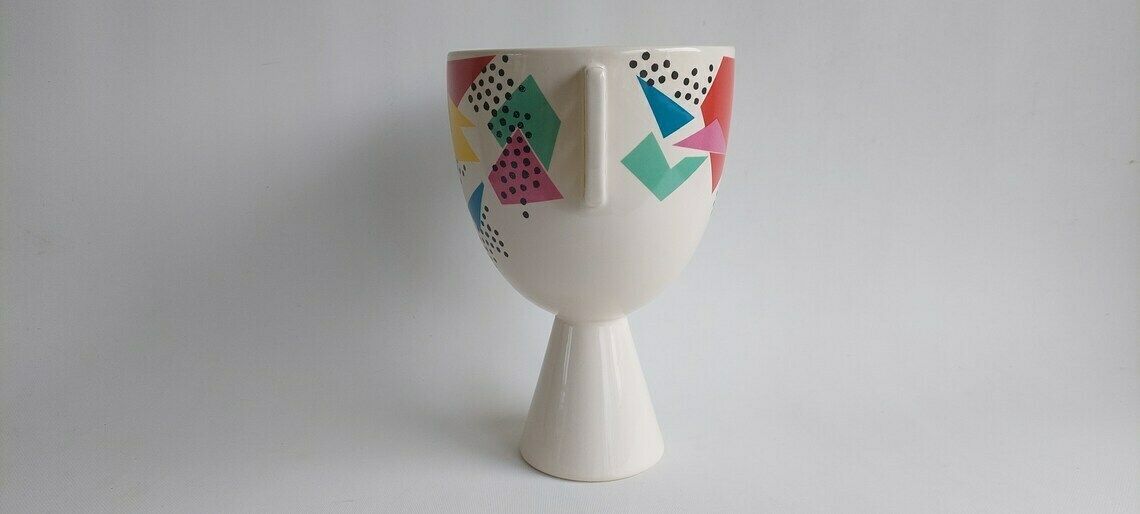 photo furniture Colorful Memphis Style Ceramic Vase By Bottega Laurentia For Studio Lampo, 1980s