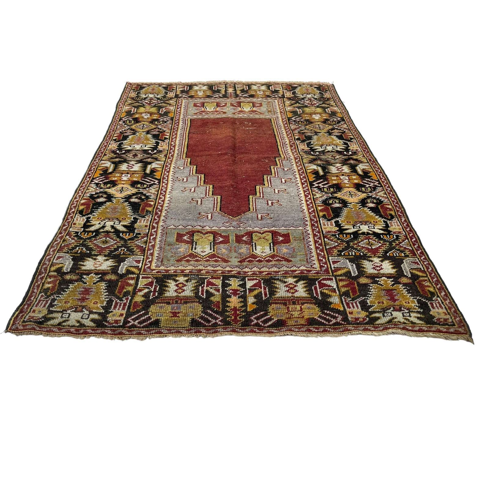 Antique Turkish Rug,Feiner Handgeknüpfter Orientteppich Türkisch Teppich, 185x 110 Cm photo 754.0