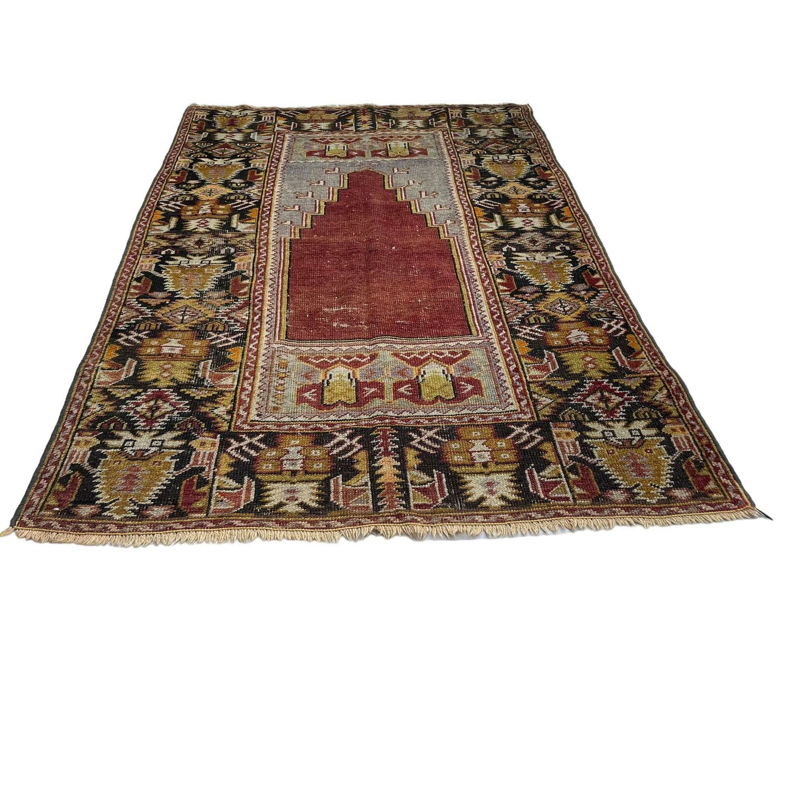 Antique Turkish Rug,Feiner Handgeknüpfter Orientteppich Türkisch Teppich, 185x 110 Cm photo buy