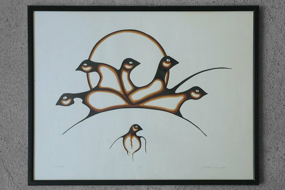 Saul Mamakeesick, Protection, Acrylic On Art Paper, 1980, Framed