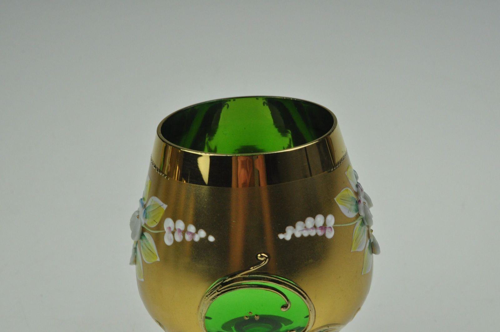 photo furniture 6 Vintage Bohemian Czech Goblets, Handmade Glass, Goblets Vintage, Goblets Glasses, Whiskey Glasses, Enameled Glass, Gold Plated Glass