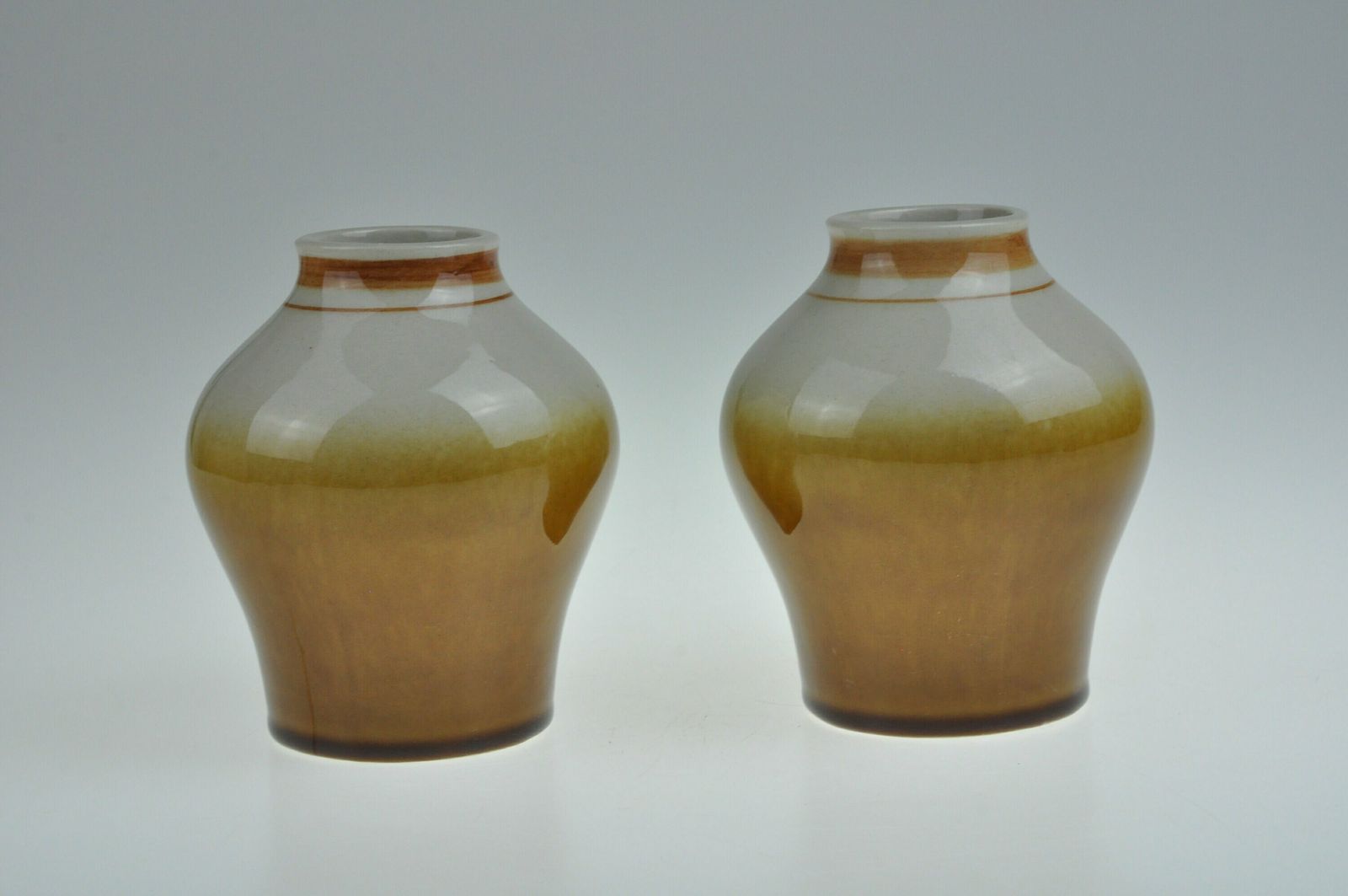 Pair Of Brown Ceramic Vases, Ceramic Vases Pair, Pottery Vase, Mid Century Modernist Vase, Ceramic Flower Vase, Mid Century, Vintage Vase photo for sale