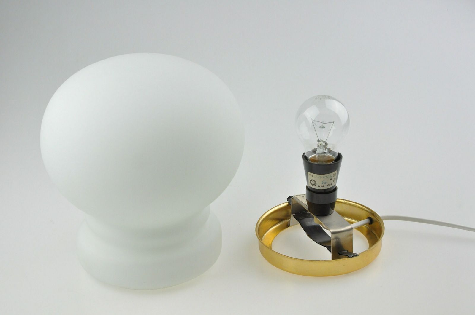 Glass Lamp, Desk Lamp, Mid Century Lamp, Table Lamp, Bedside Lamp, Mid Century Light, Modern Lamp, Vintage Light, Vintage Lighting photo vinterior