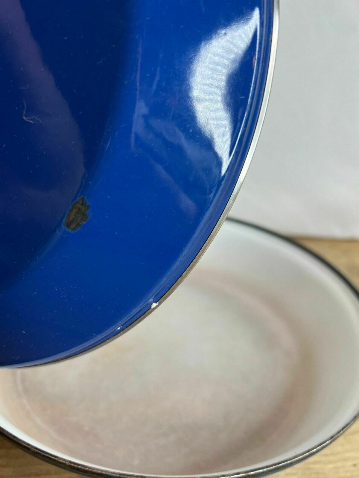 Vintage Catherine Holm Cast Iron Blue Enamel Saucepan And Lid Lotus Leaf photo Home Decor