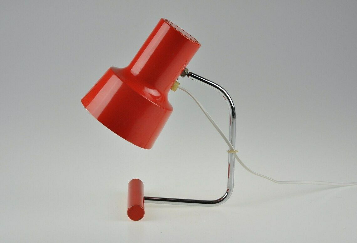 Mid Century Rode Lamp, Tafellamp, Josef Hurka Napako Lamp, Rode Lamp, Mid Century Verlichting, Bureaulamp, Vintage Lamp, Vintage Verlichting photo 144.0
