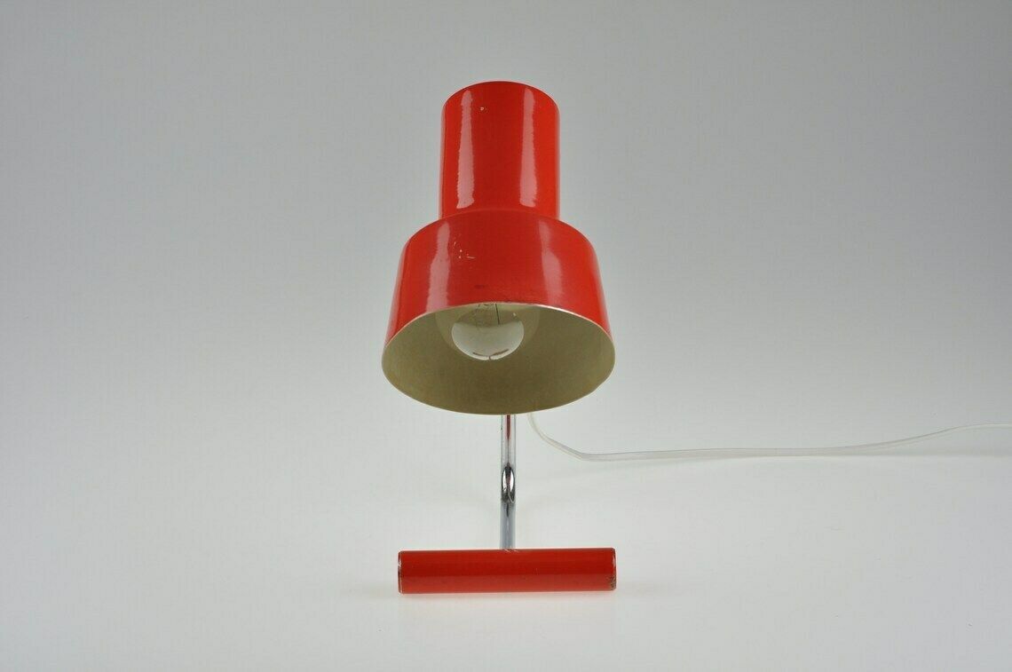 Mid Century Rode Lamp, Tafellamp, Josef Hurka Napako Lamp, Rode Lamp, Mid Century Verlichting, Bureaulamp, Vintage Lamp, Vintage Verlichting photo buy