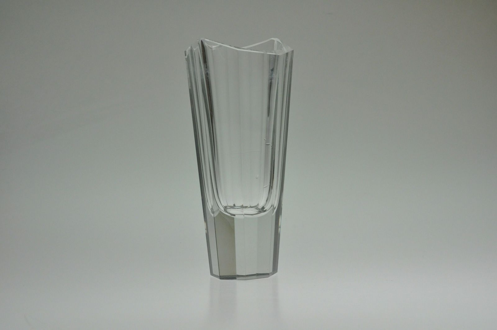 Faceted Glass Vase, Faceted Glass,  Antique Vintage Art Glass Vase photo Home Decor