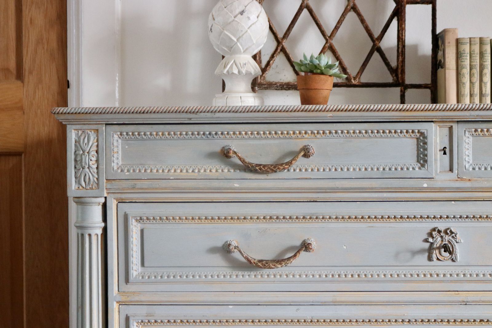 Furniture Beautiful French Antique Aged Chest Of Drawers photo
