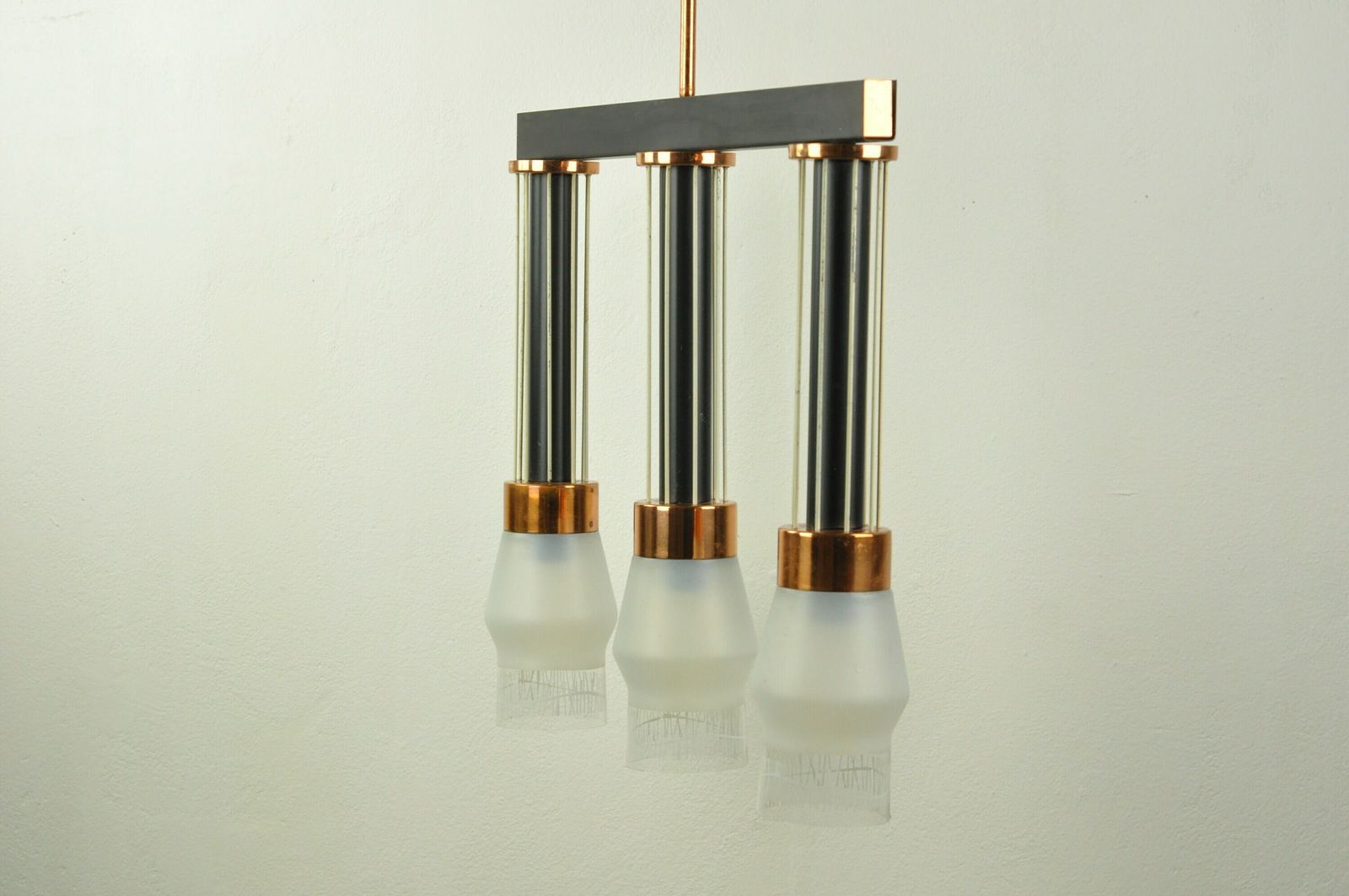 3 Light Mid Century Ceiling Lamp, Mid Century Lighting, Mid Century Lamp, Ceiling Light, Ceiling Lighting, Mid Century Modern, Lighting photo for sale