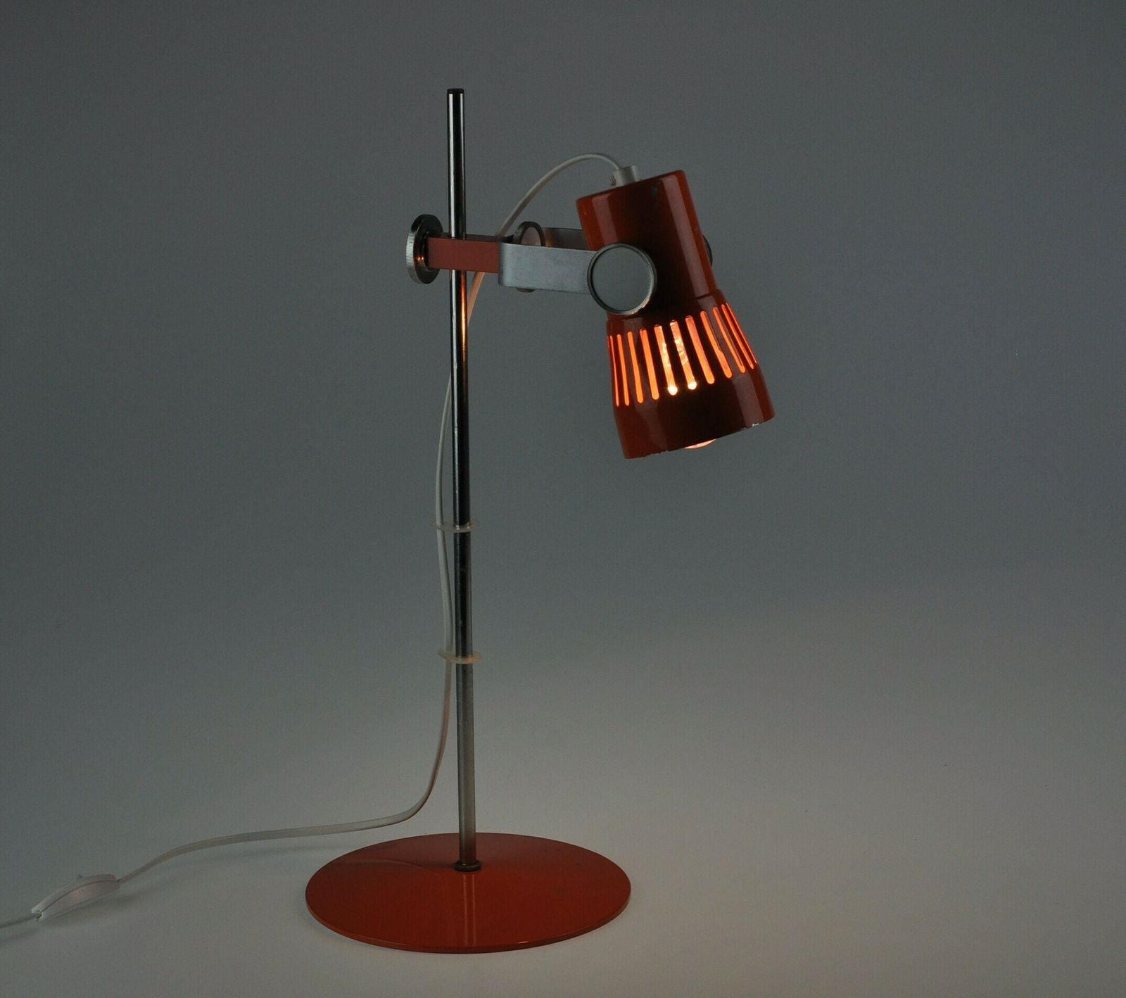 photo for sale Vintage Desk Lamp, Mid Century Lamp, Orange Lamp, Mid Century Lighting, Table Lamp, Kamenicky Senov Lamp, Table Light, Industrial Desk Lamp