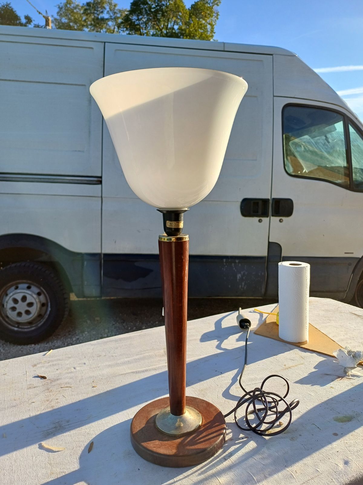 365.8 Mazda Art Deco Lamp, 1930s, Glass photo