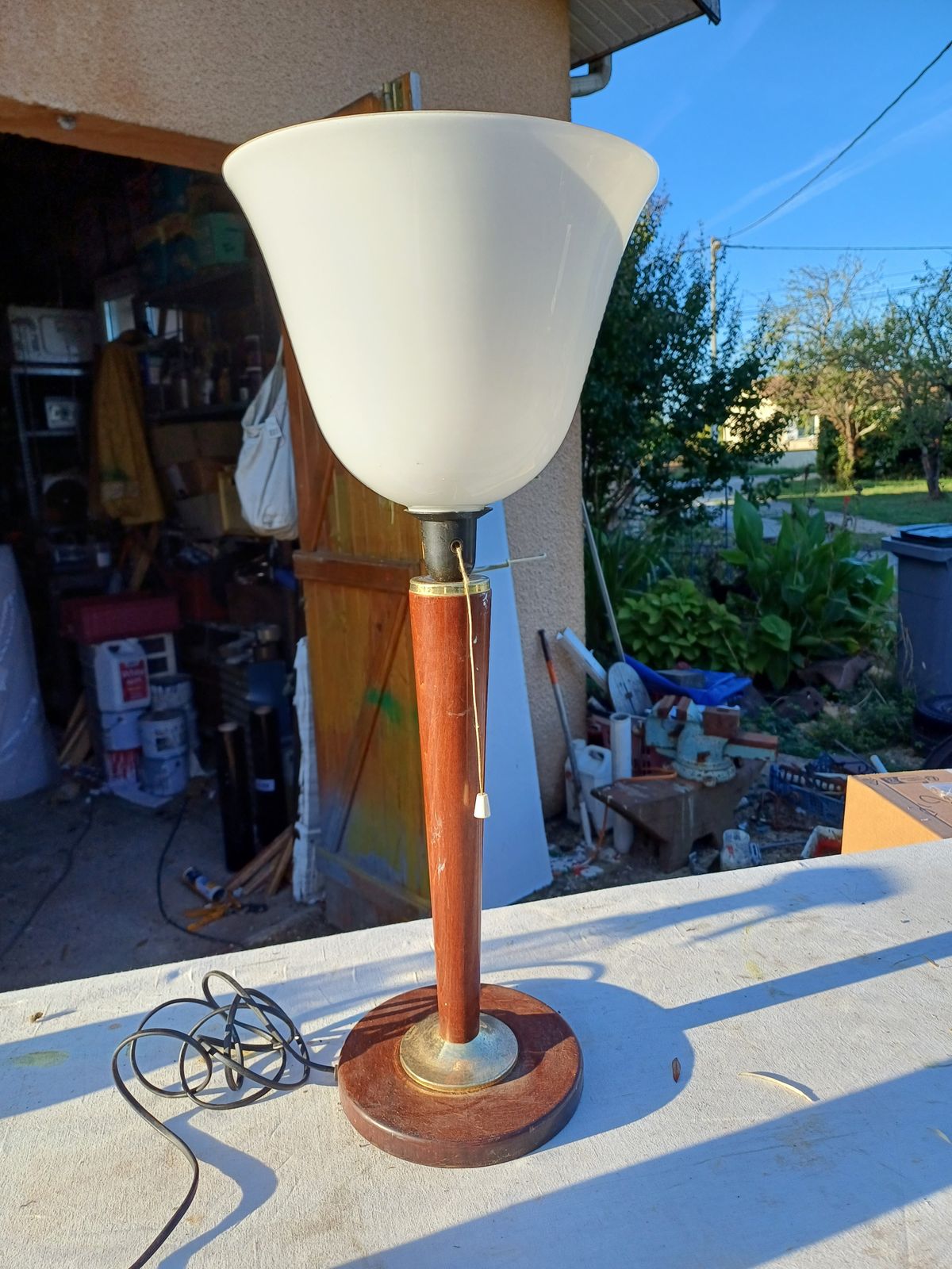 Mazda Art Deco Lamp, 1930s, Glass