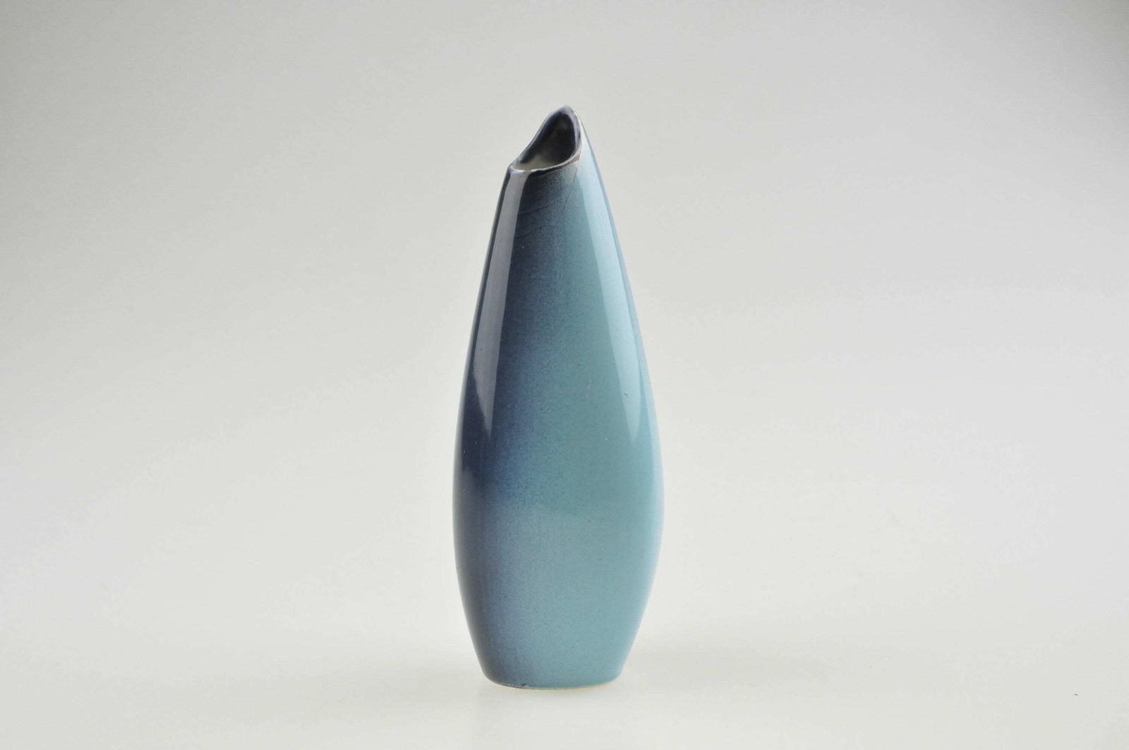 Mid Century Modernist Vase, Blue Ceramic Vase, Ceramic Vase, Czech Pottery, Ceramic Flower Vase, Pottery Vase, Mid Century, Vintage Vase photo Home Decor