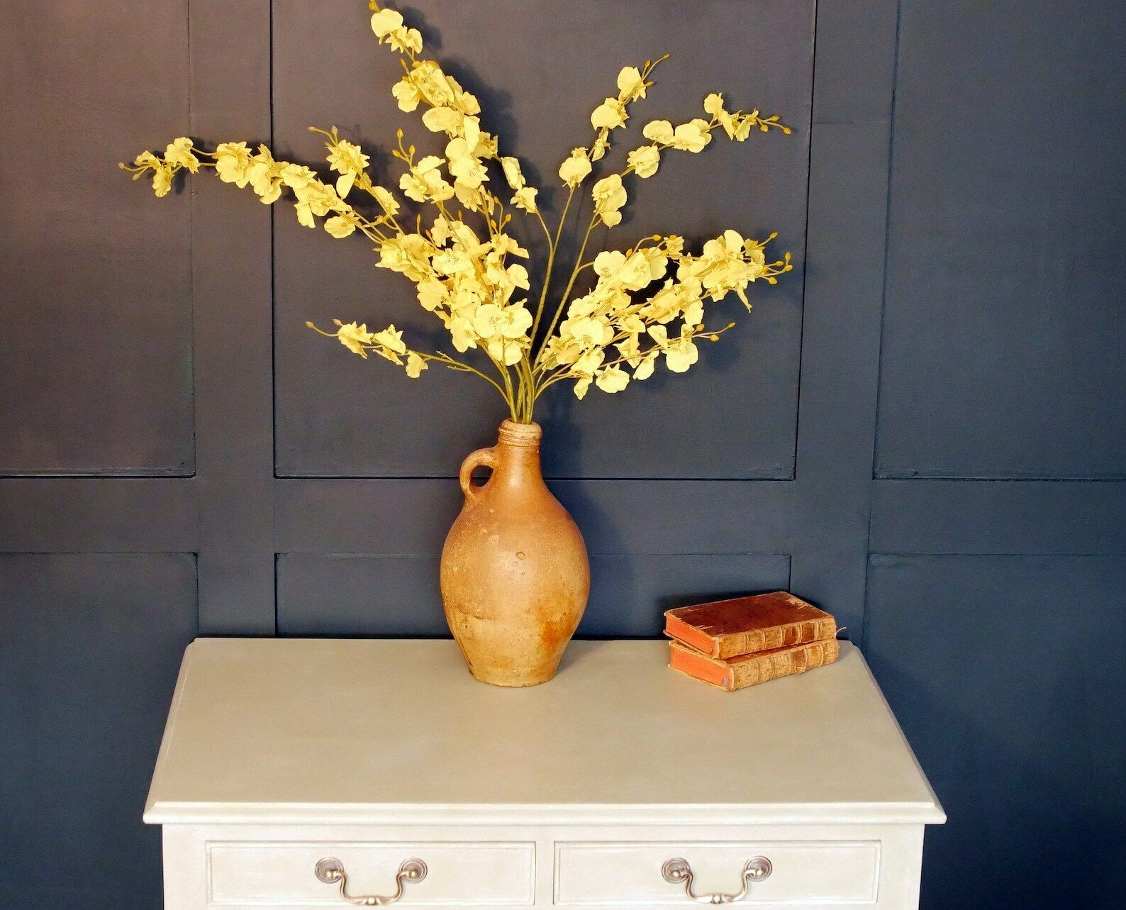 Vintage Desk Sideboard Console Hall Table Painted Grey Upcycled Furniture Shabby Chic photo buy
