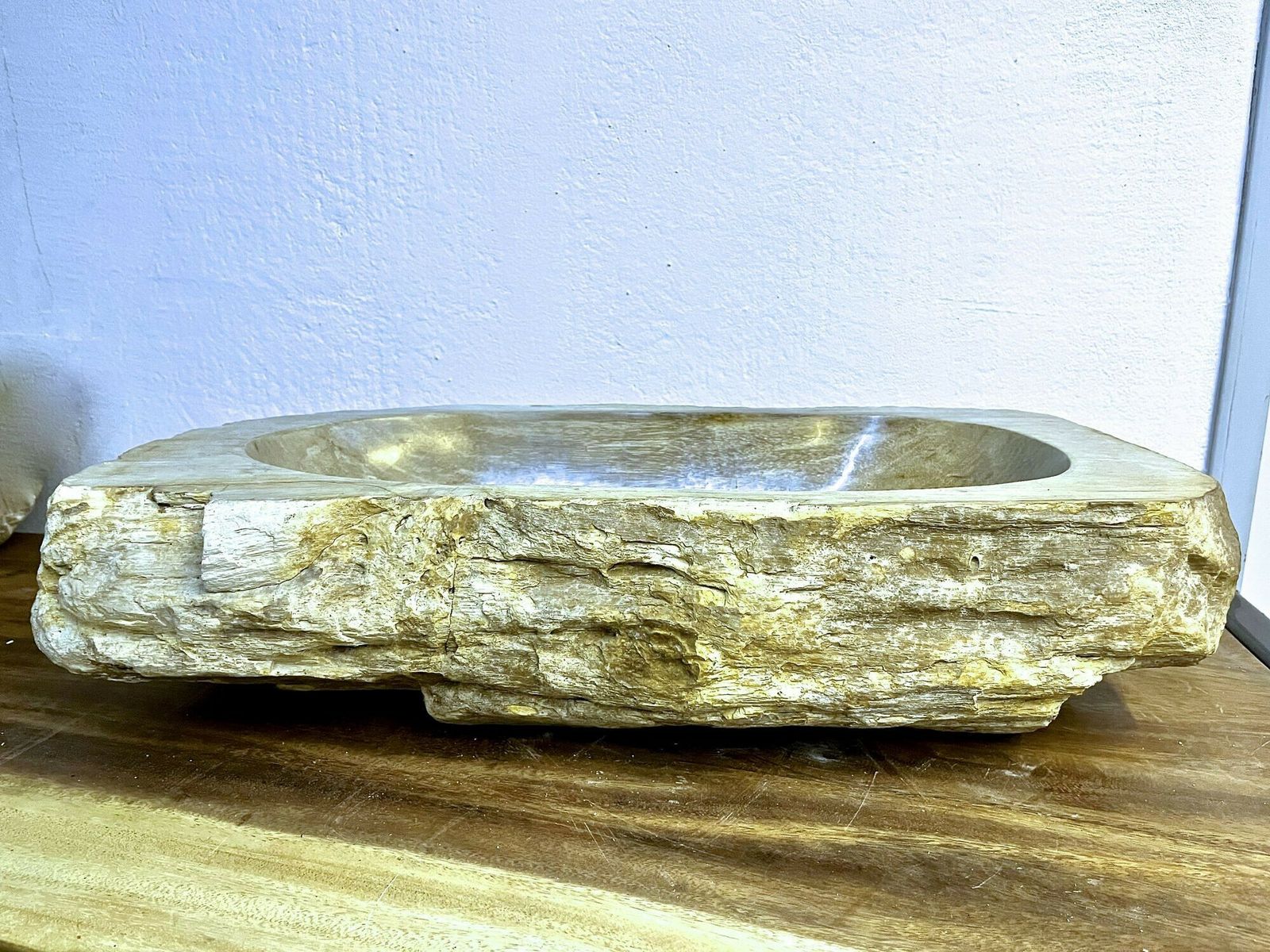 photo for sale Petrified Wood Sink Grey/ Beige Tones, Polished   Top Quality, Idn 2023