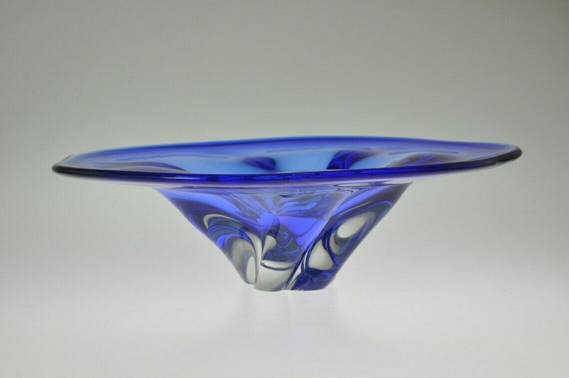 Josef Hospodka Chribska Bohemian Large Glass Bowl  Hospodka  Czech Glass  Czech Art Glass  Art Glass  Vintage Glass Bowl  Vintage Bowls photo 120.0