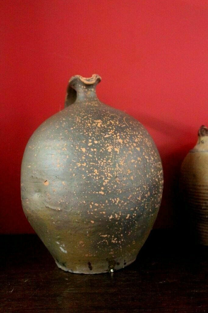 Large Antique French Handcrafted Terracotta Limousin Oil Water Jug photo Home Decor