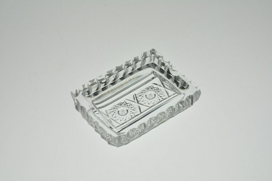 Collection Of 7 Cut To Clear Glass Items  Cut Glass  Cut Glass Vase  Cut Glass Ashtray  Cut Glass Bowl  Czech Cut To Clear Glass photo Home Decor