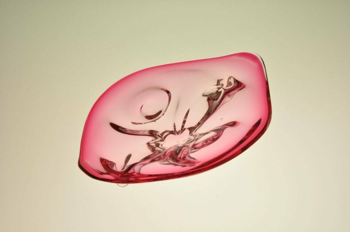 Josef Hospodka Chribska Bohemian Large Glass Bowl Hospodka  Czech Glass  Czech Art Glass  Art Glass Vintage Glass Bowl Vintage Bowls photo 109.0