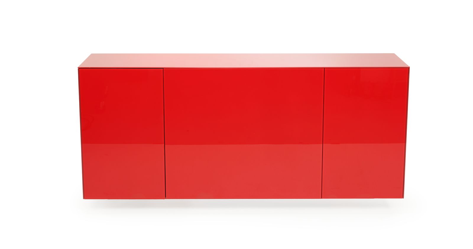 Stunning Roche Bobois Linear Red Glass Sideboard, France Circa 2000’s photo Furniture