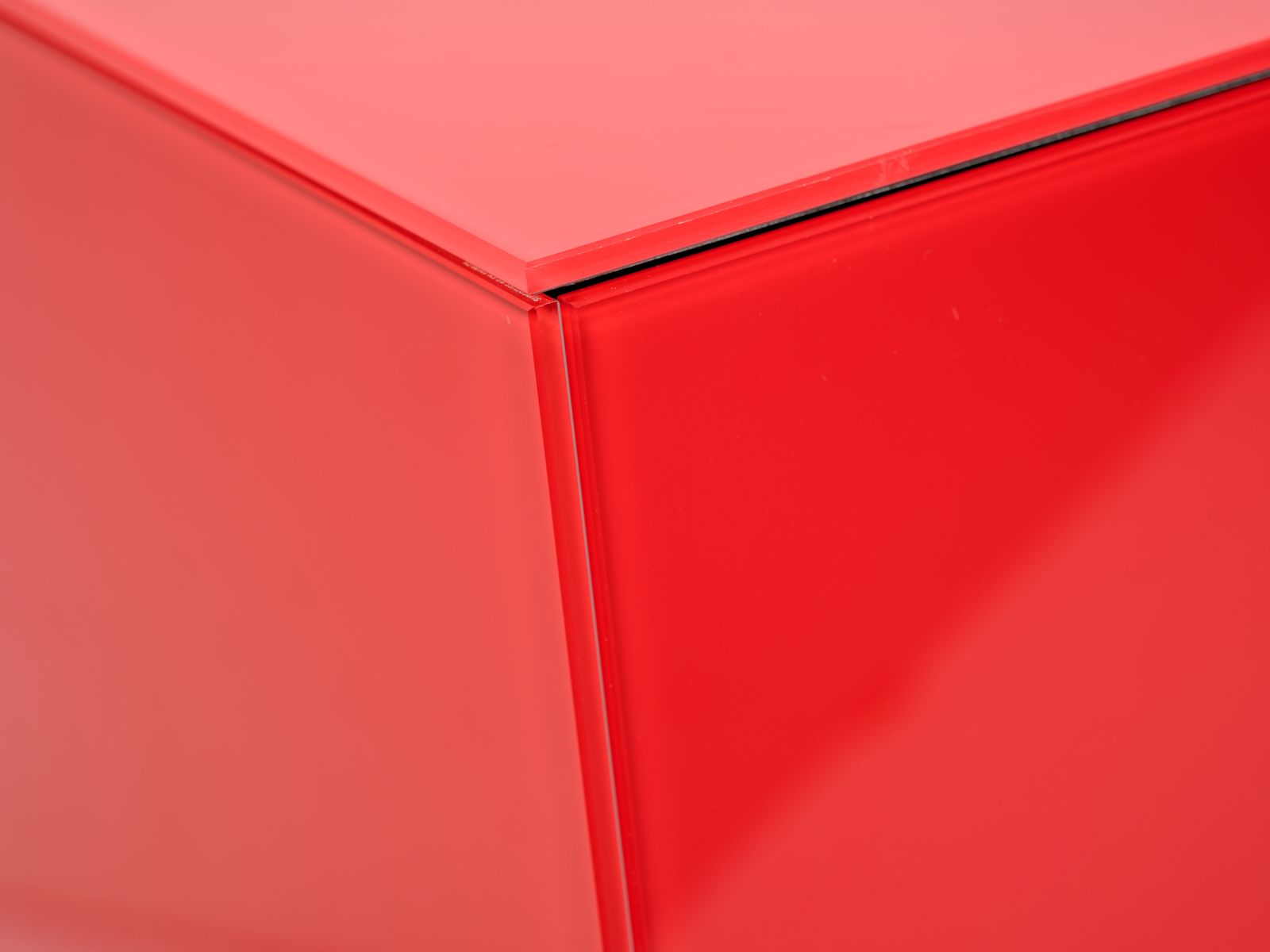 Furniture Stunning Roche Bobois Linear Red Glass Sideboard, France Circa 2000’s photo