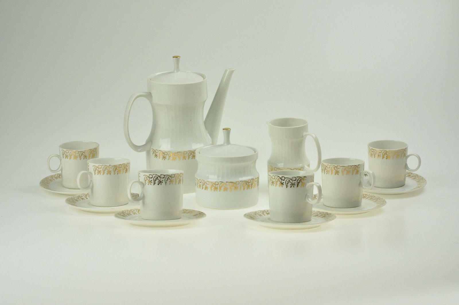Jaroslav Jezek Porcelain Coffee Set, Nefertiti Design, Coffee Set, Coffee Service, Tea Set, Tea Cups And Saucer Set, Mid Century Tea Set
