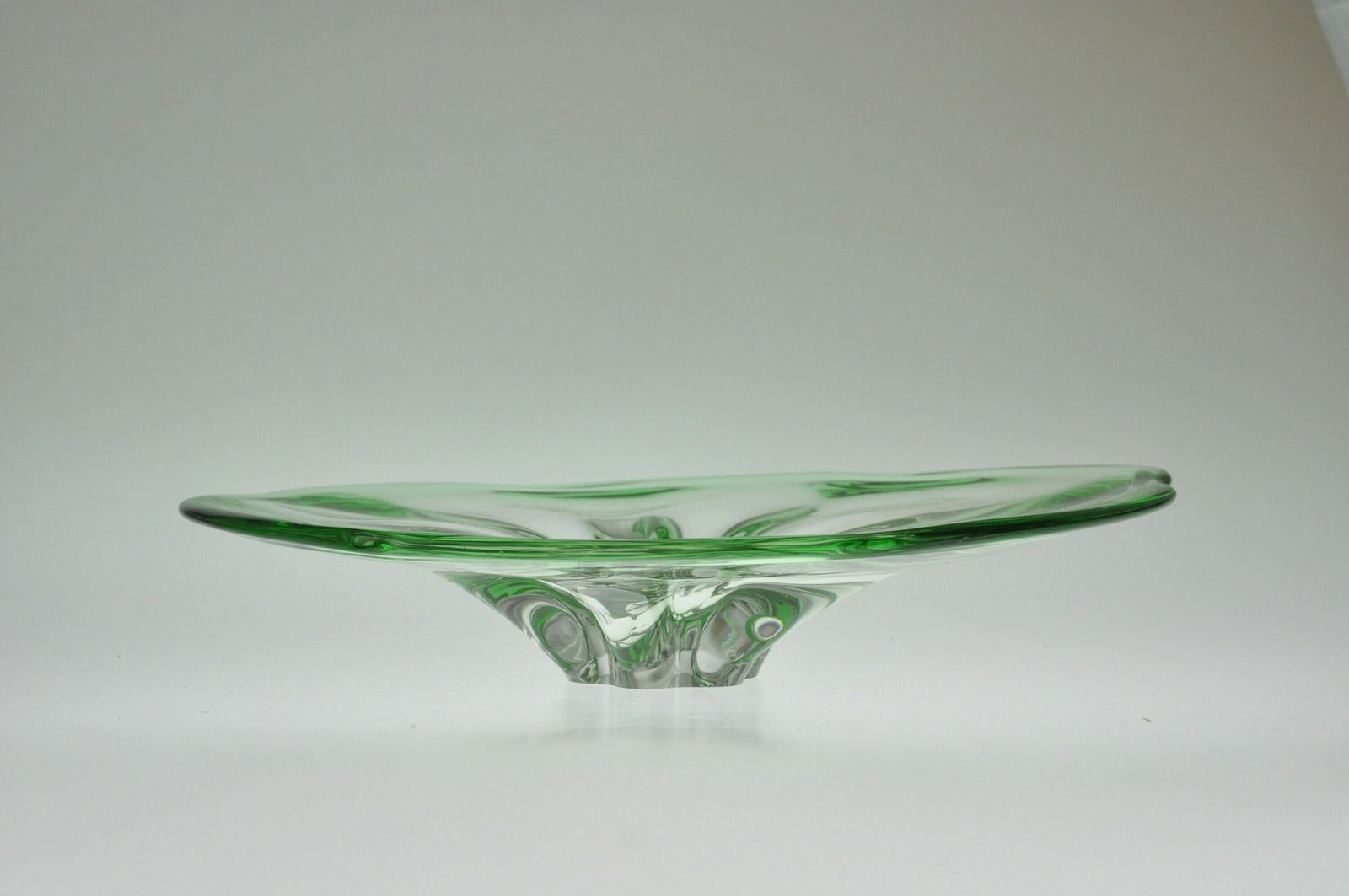 Josef Hospodka Chribska Glass Bowl, Bohemian Glass, Bohemian Art Glass, Blown Glass, Blown Glass Bowl, Glass Handmade Bowl, Art Glass Bowl photo furniture
