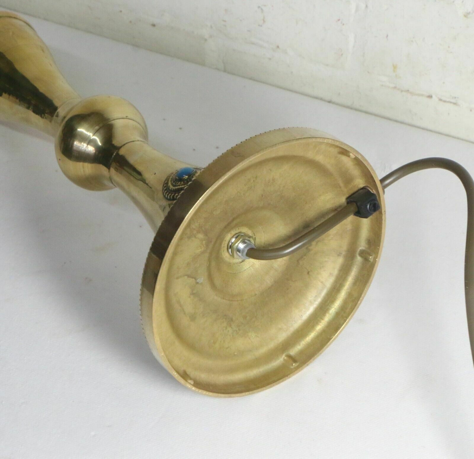 photo for sale Table Lamp Vintage Eastern Brass Anglo Indian Lamp Ethnic Semi Polished Finish