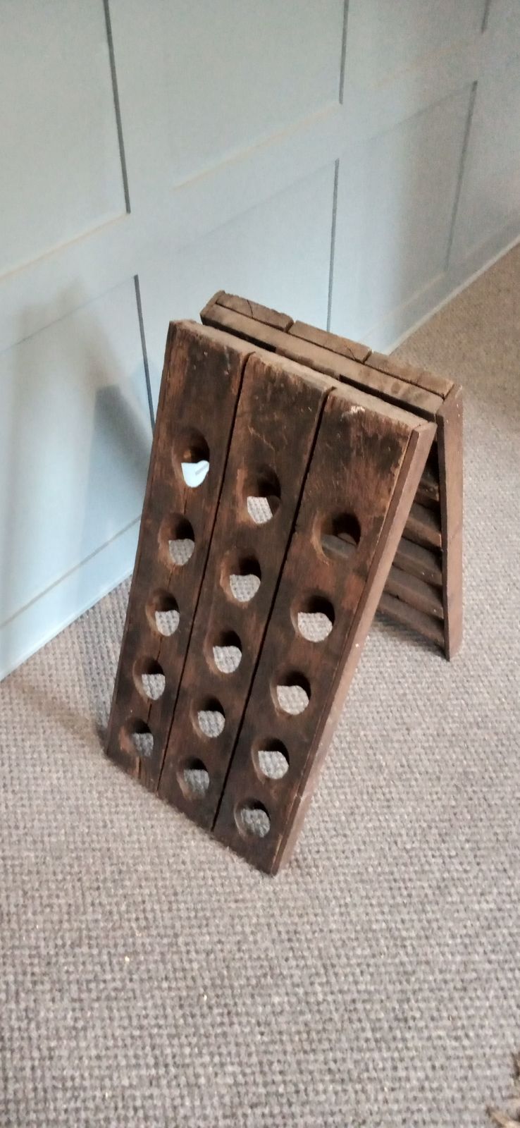 A 1956 French Vintage Oak Champagne Rack (Also Holds Wine) photo 295.0
