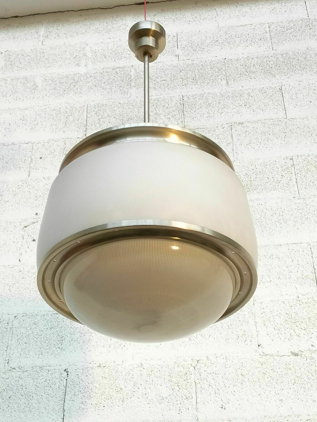 Glass Pendant Lamp “Kappa” Model By Sergio Mazza For Artemide 60s photo for sale