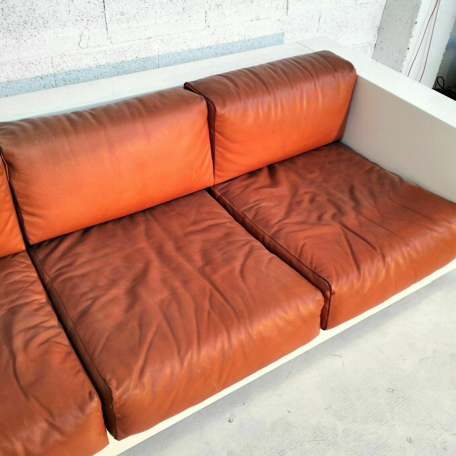 Orange “Saratoga” 3 Seater Sofa By Massimo And Lella Vignelli For Poltronova 60s photo 4061.0