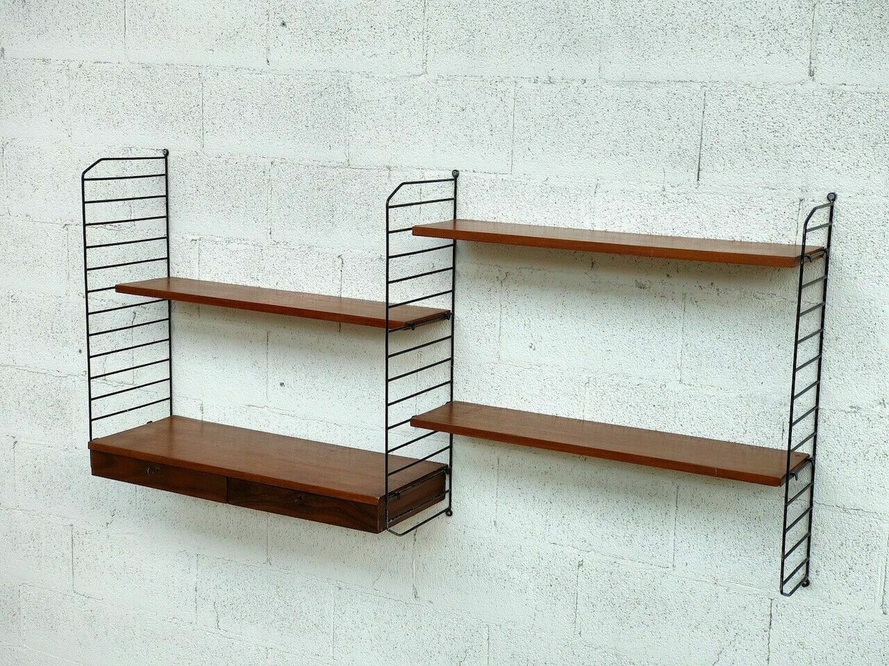 Nordic Scandinavian Style Stripes Bookcase From The 60s. photo Furniture