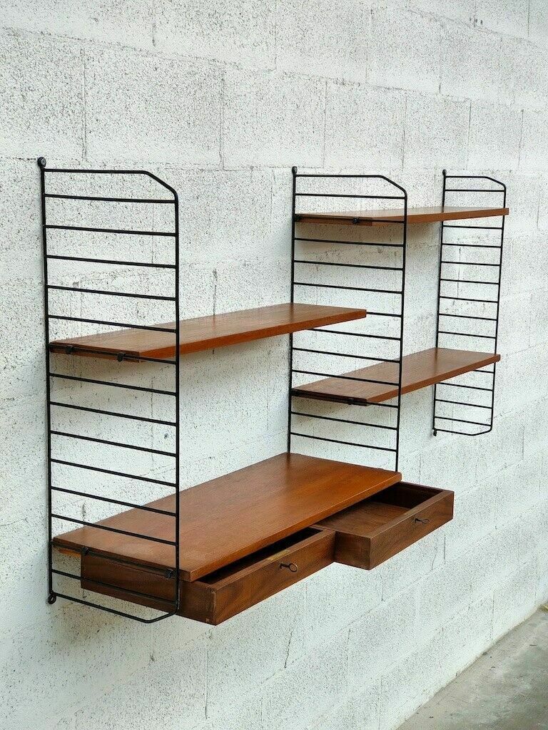 photo for sale Nordic Scandinavian Style Stripes Bookcase From The 60s.