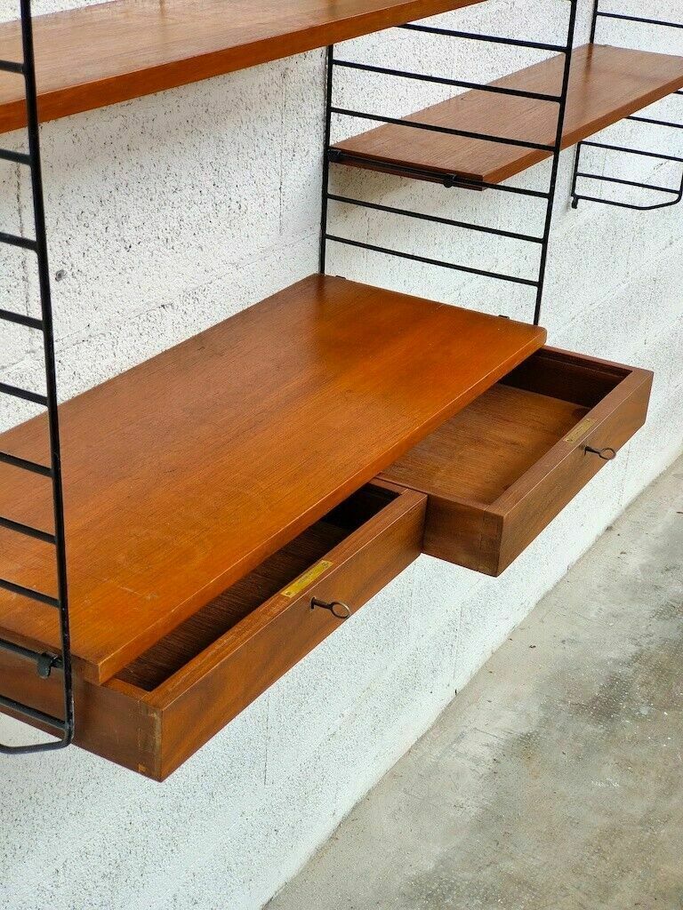 Furniture Nordic Scandinavian Style Stripes Bookcase From The 60s. photo
