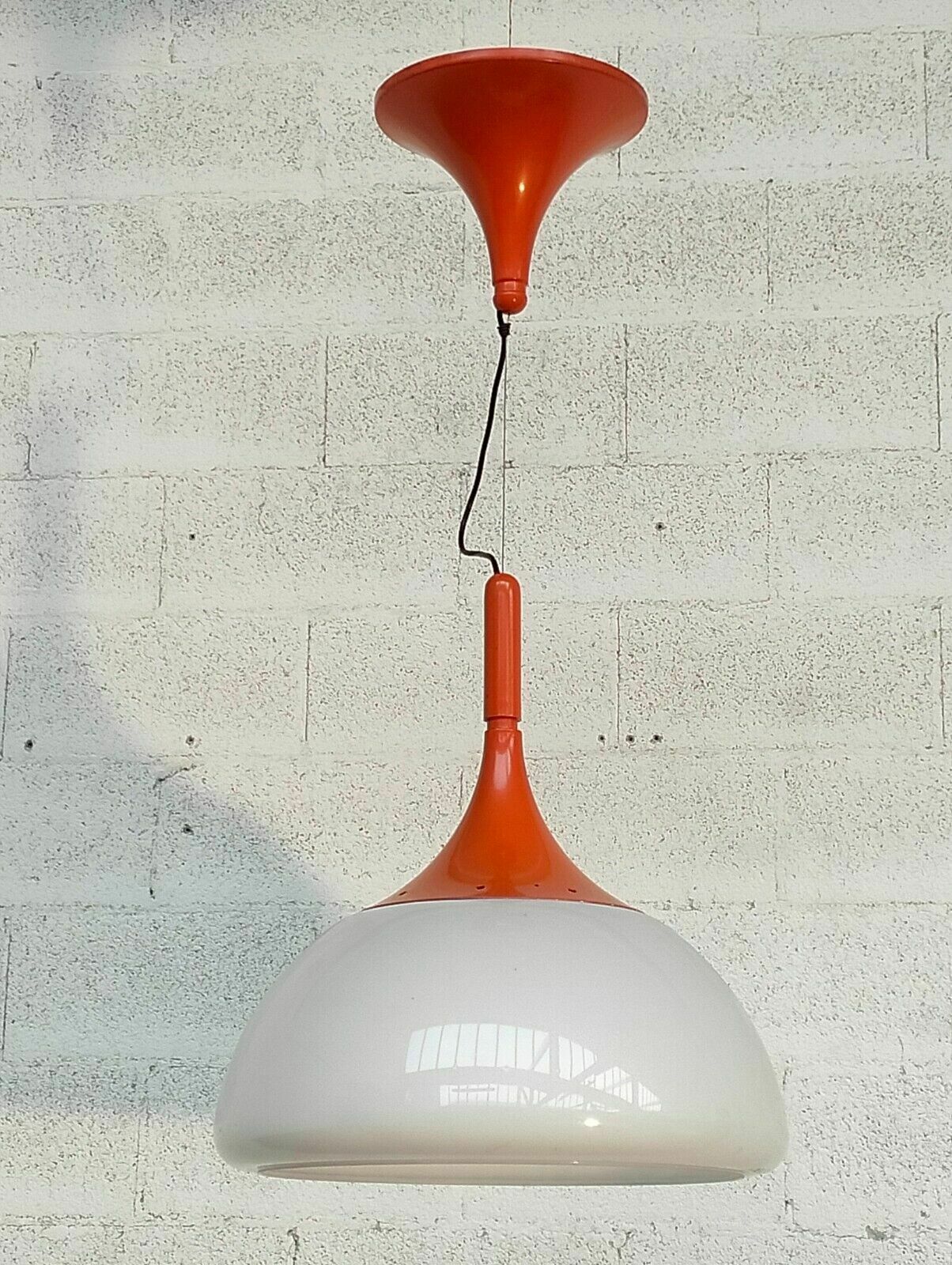 Orange Pendant Lamp By Elio Martinelli For Martinelli Luce 70s photo for sale