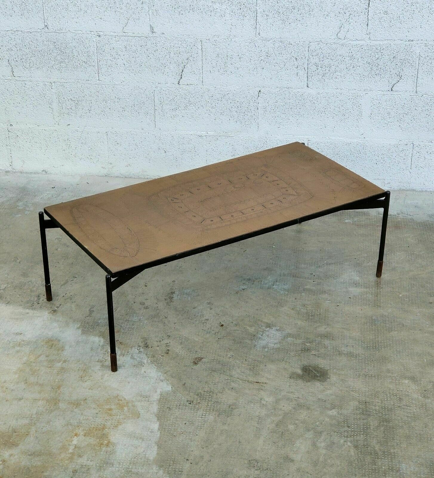 Ceramic And Metal Coffee Table By Stil Keramos 60s photo for sale