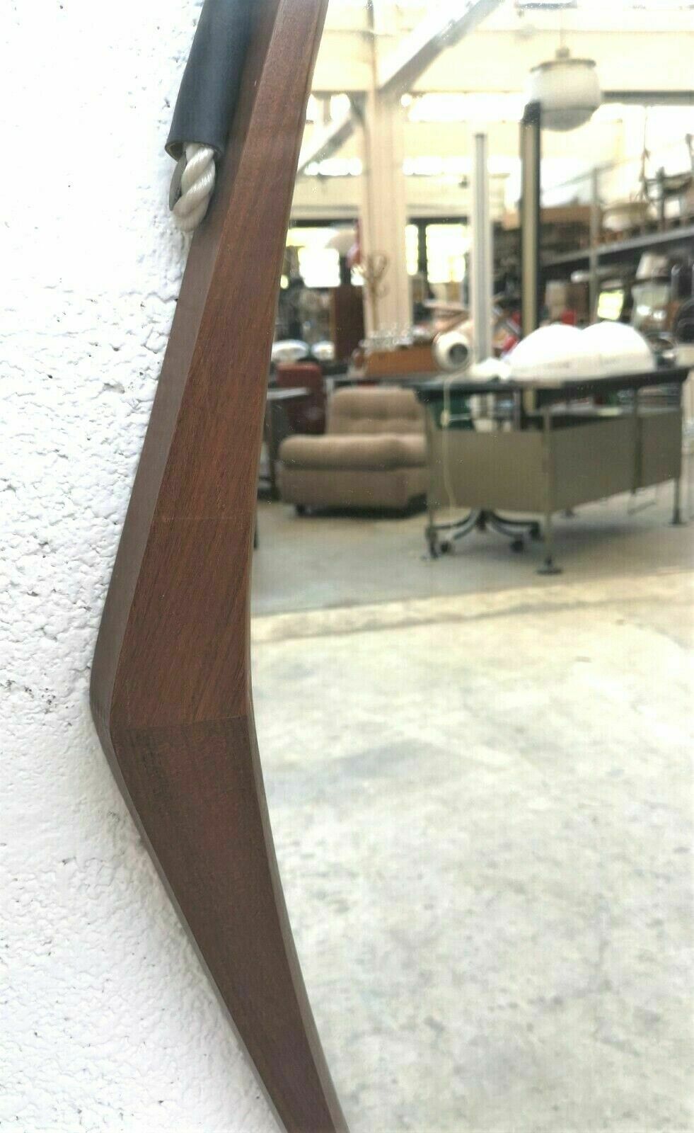 Scandinavian Design Teak Rhombus Mirror From The 60s And 70s photo Home Decor